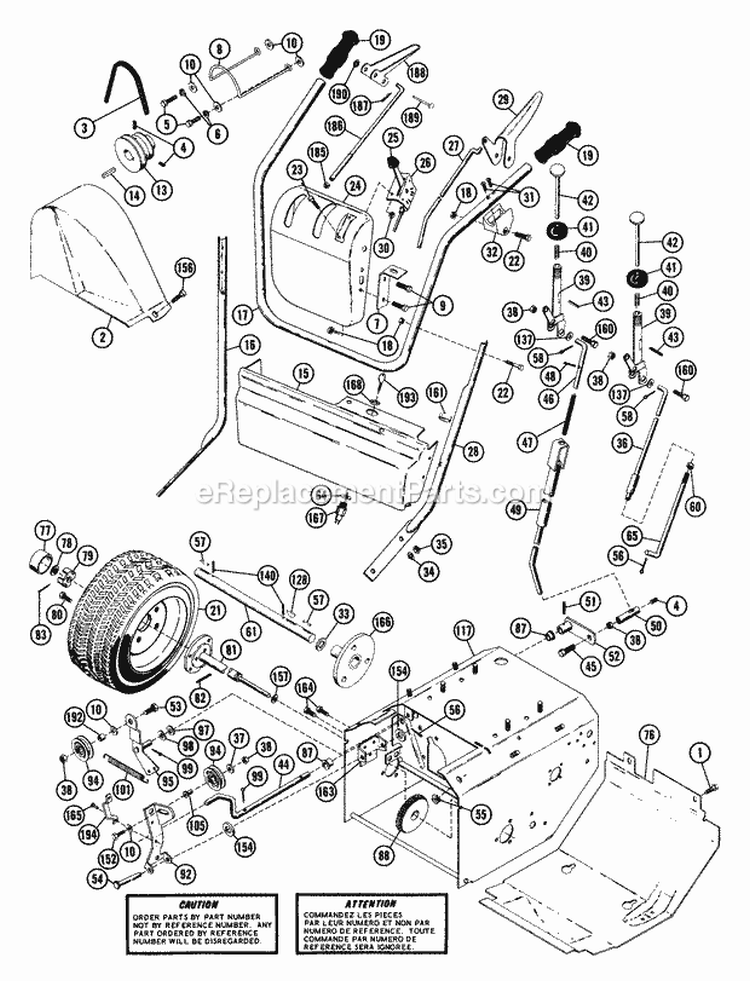 Handle And Controls Diagram and Parts List for 924028 031001 Ariens Snow Blower