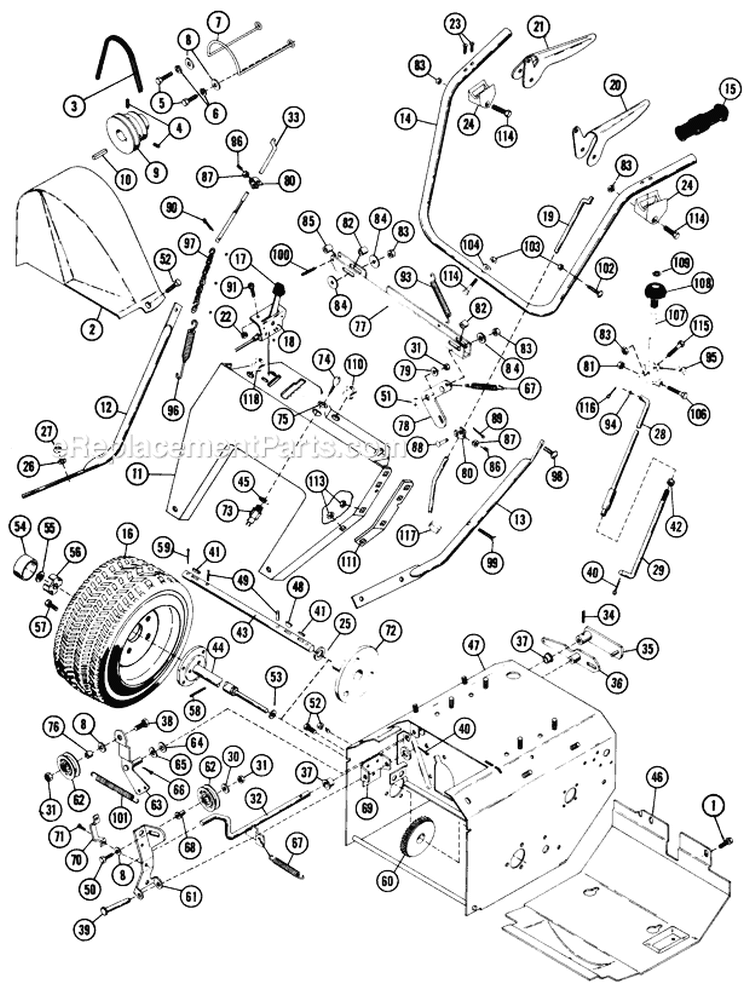 Tractor Parts (Continued) Diagram and Parts List for 924051 000201 Ariens Snow Blower