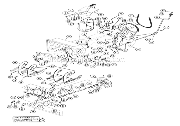 Tractor Parts (Continued) Diagram and Parts List for 924056 000101 Ariens Snow Blower