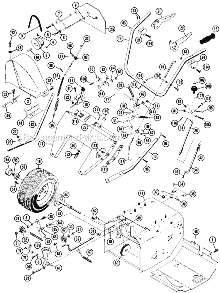 Tractor Parts Diagram and Parts List for 924057 000101 Ariens Snow Blower