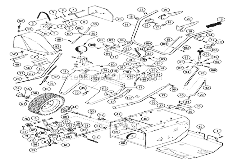 Sno-Thro 32" Diagram and Parts List for 924072 000101 Ariens Snow Blower