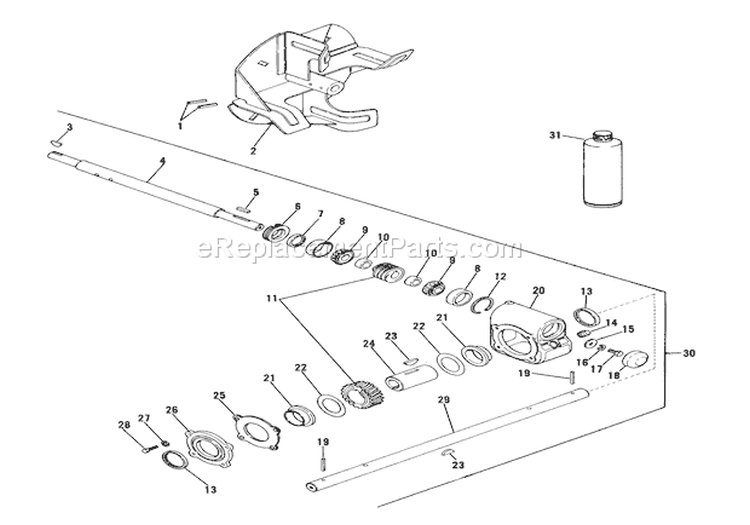 Engine And Belt Drive Diagram and Parts List for 924071 001701 Ariens Snow Blower
