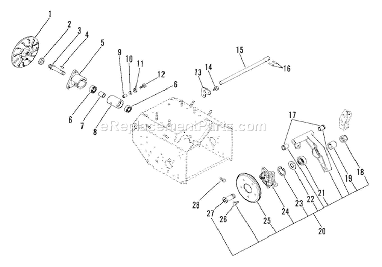 Speed Selector And Wheels Diagram and Parts List for 924079 000101 Ariens Snow Blower