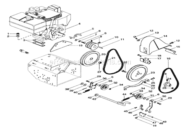 Auger And Impeller Diagram and Parts List for 924080 000101 Ariens Snow Blower