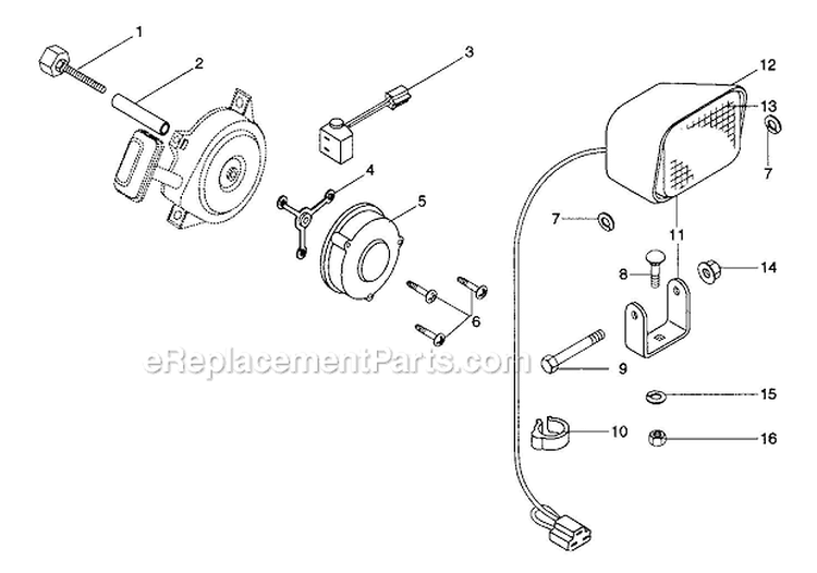 Alternator / Headlight Diagram and Parts List for 924086 000101 Ariens Snow Blower