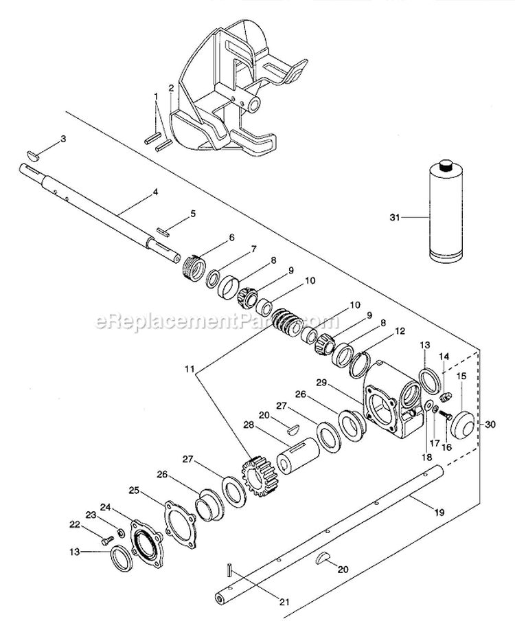 Gear Case Cast Iron Diagram and Parts List for 924086 000101 Ariens Snow Blower