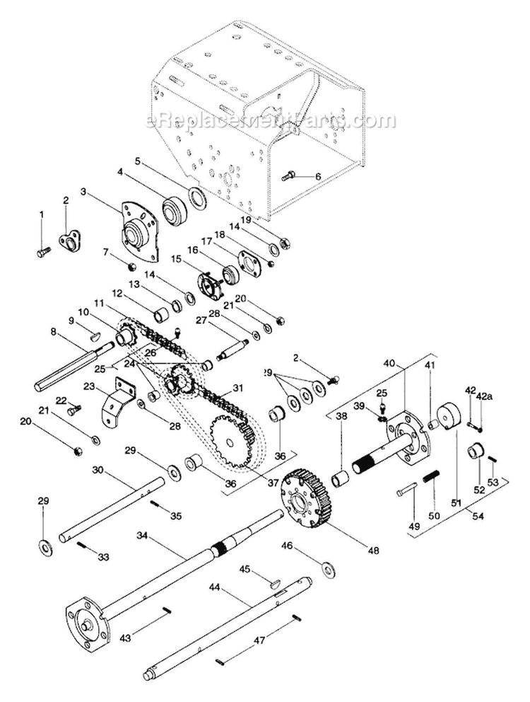 Reduction Drive Diagram and Parts List for 924086 000101 Ariens Snow Blower