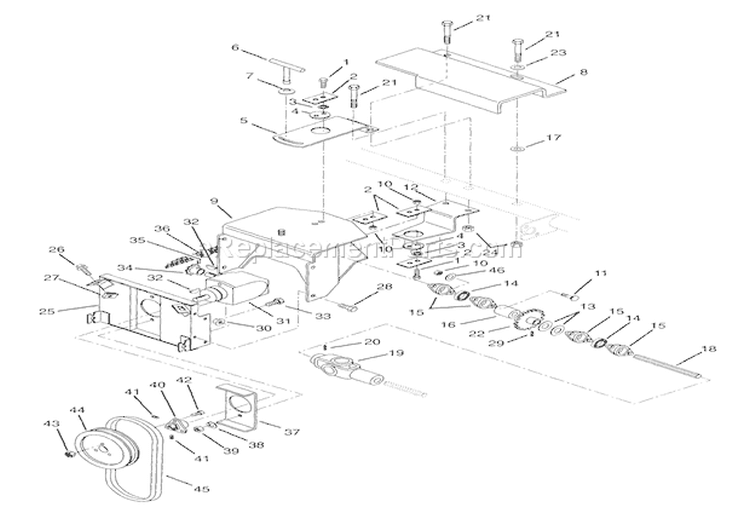 Drive Unit Diagram and Parts List for 924111 000101 Ariens Snow Blower