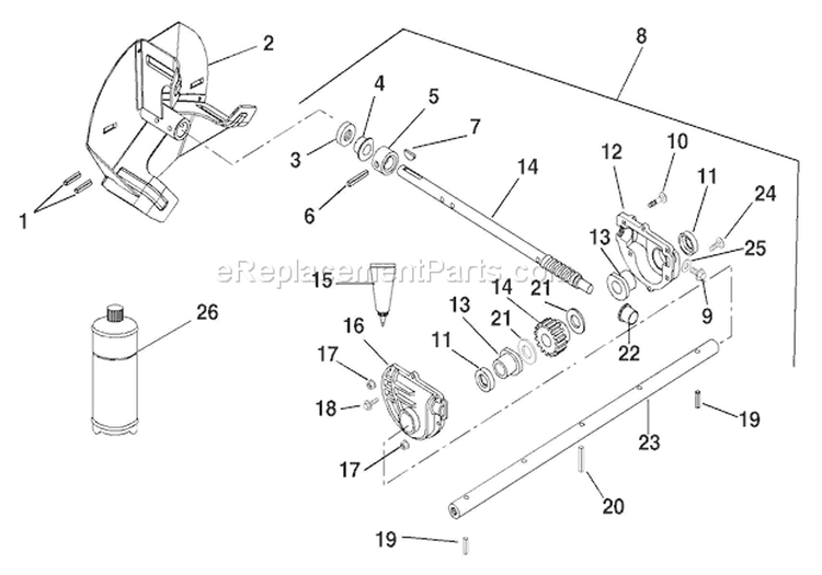 Gear Case - Aluminum Diagram and Parts List for 924119 000101 Ariens Snow Blower