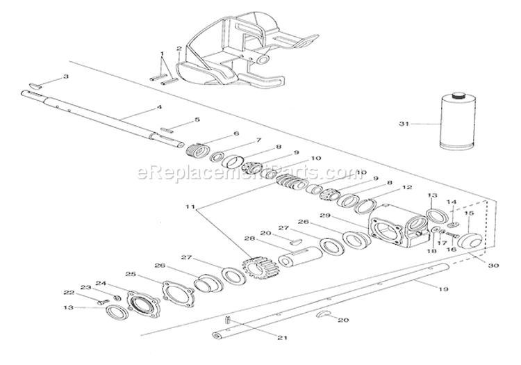 Gear Case Cast Iron Diagram and Parts List for 924086 007050 Ariens Snow Blower