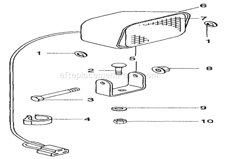 Headlight Diagram and Parts List for 924086 007050 Ariens Snow Blower