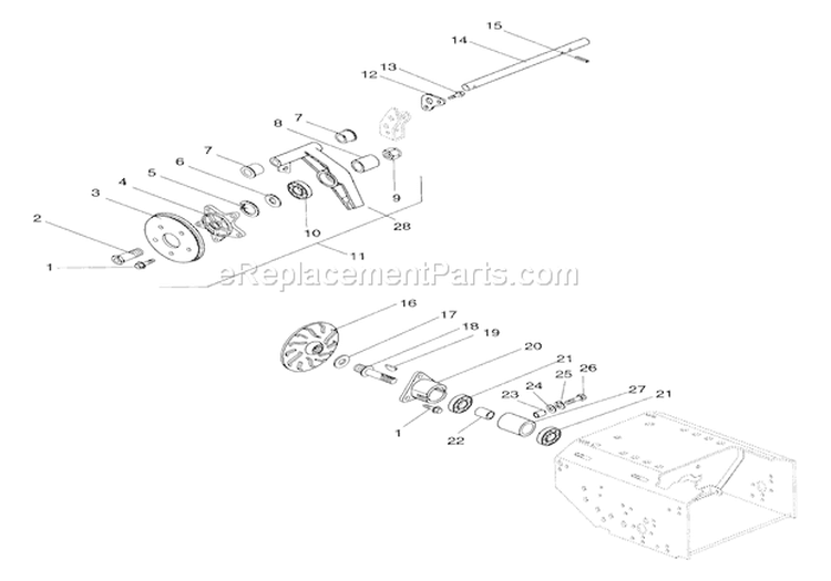 Friction Wheel Drive Diagram and Parts List for 924085 001110 Ariens Snow Blower
