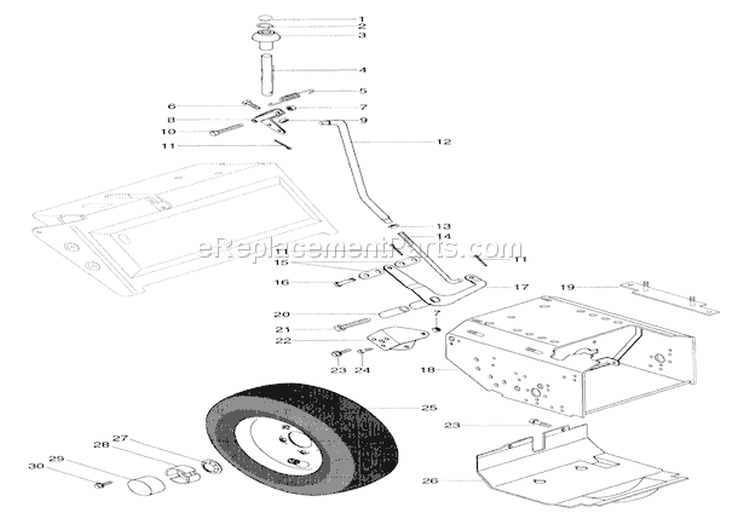 Speed Selector And Wheels Diagram and Parts List for 924085 001110 Ariens Snow Blower