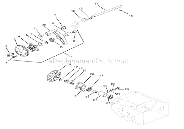 Friction Wheel Drive Diagram and Parts List for 924103 000101 Ariens Snow Blower