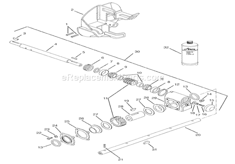 Gear Case - Cast Iron Diagram and Parts List for 924103 000101 Ariens Snow Blower