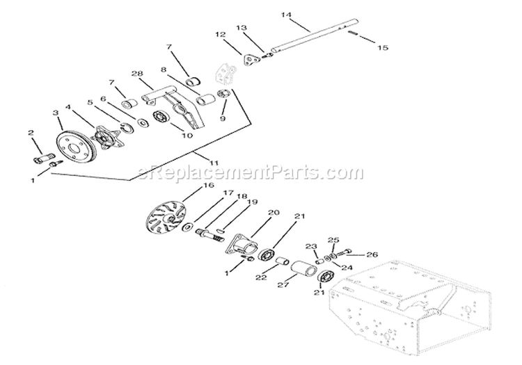 Friction Wheel Drive Diagram and Parts List for 924102 002600 Ariens Snow Blower