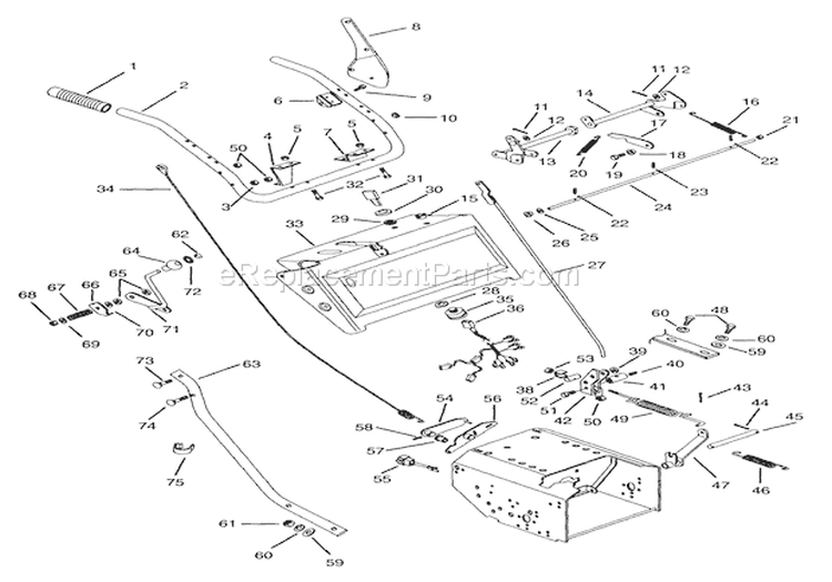 Handlebars & Controls Diagram and Parts List for 924102 002600 Ariens Snow Blower