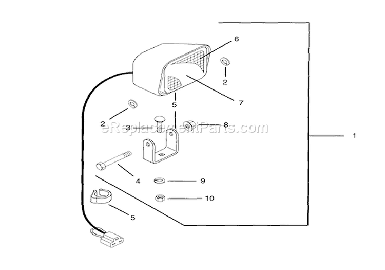 Headlight Diagram and Parts List for 924102 002600 Ariens Snow Blower