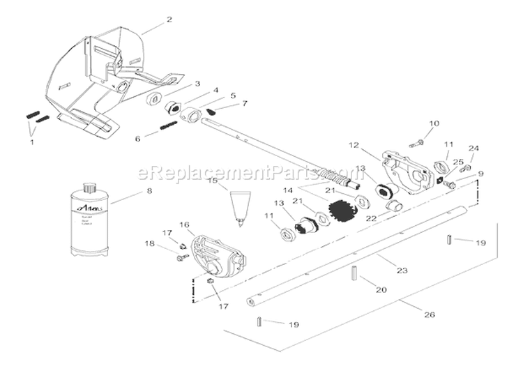 Gear Case-Aluminum Diagram and Parts List for 924108 000101 Ariens Snow Blower
