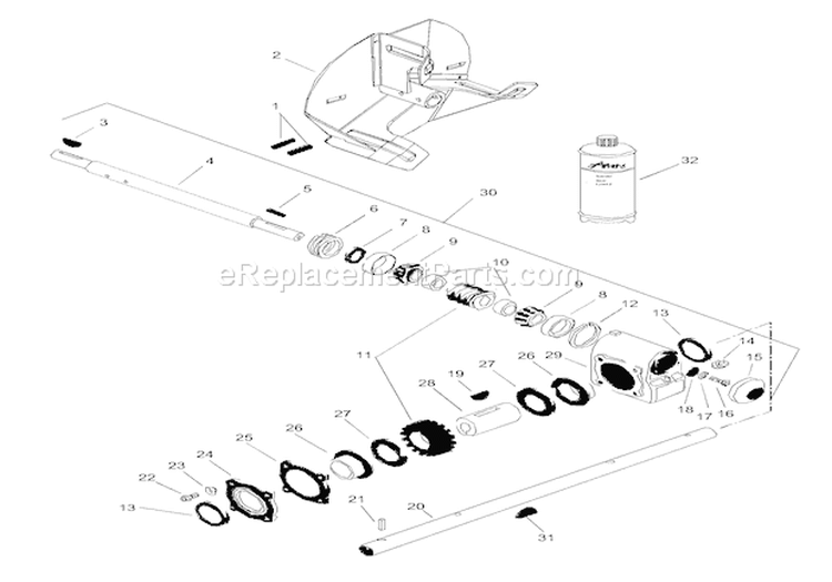 Gear Case-Cast Iron Diagram and Parts List for 924113 000101 Ariens Snow Blower