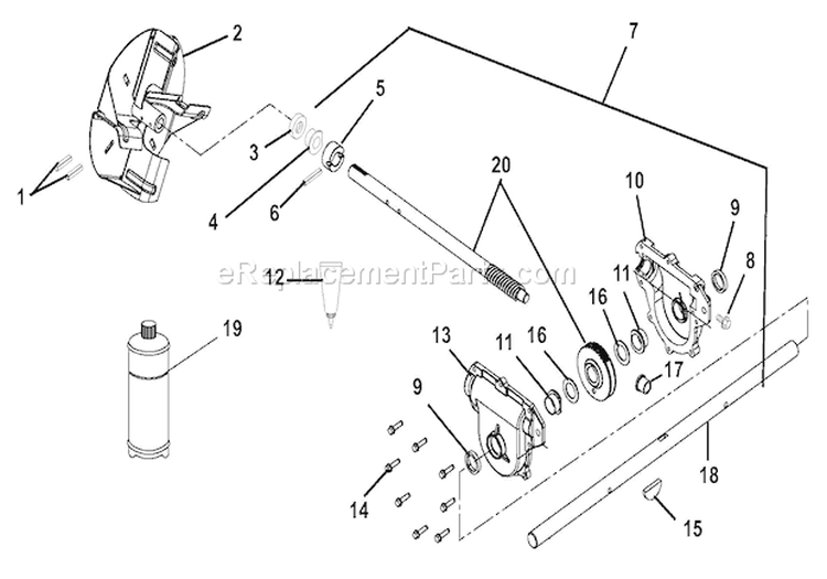 Gear Case - Aluminum Diagram and Parts List for 924125 000101 Ariens Snow Blower