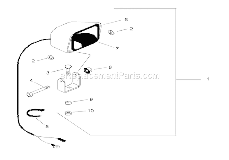 Headlight Diagram and Parts List for 924111 000101 Ariens Snow Blower