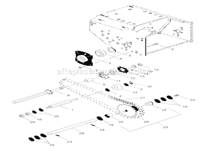 Reduction Drive Diagram and Parts List for 924111 000101 Ariens Snow Blower