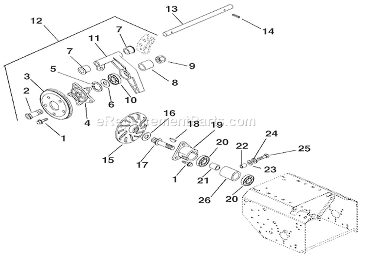 Friction Wheel Drive Diagram and Parts List for 924117 000101 Ariens Snow Blower