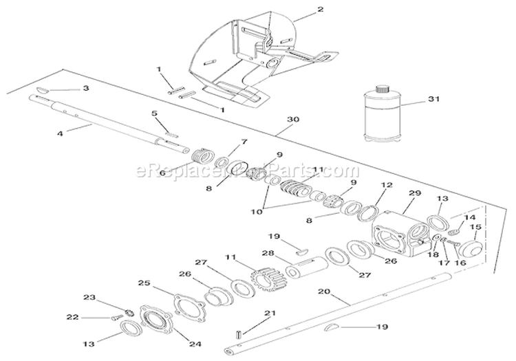 Gear Case - Cast Iron Diagram and Parts List for 924117 000101 Ariens Snow Blower