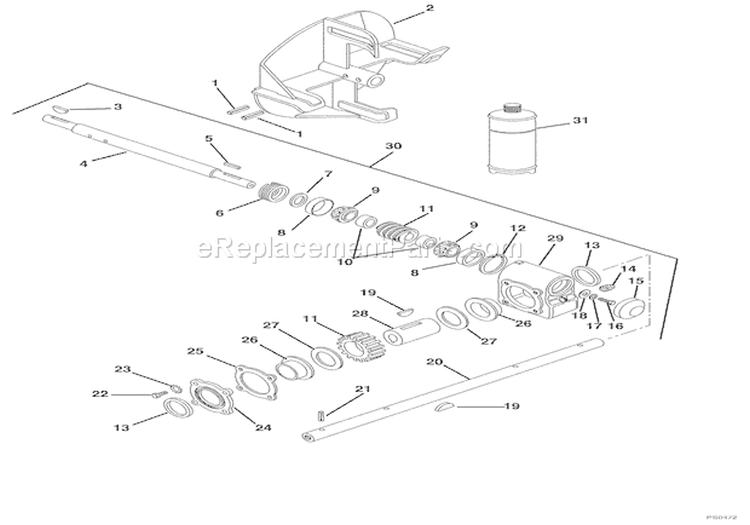 Gear Case-Cast Iron Diagram and Parts List for 924332 000101 Ariens Snow Blower