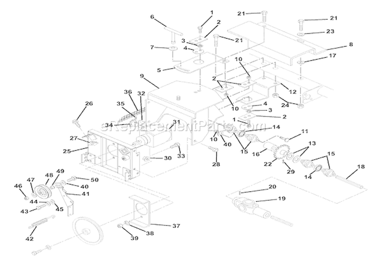 Brush Drive Unit Diagram and Parts List for 924518 000101 Ariens Snow Blower