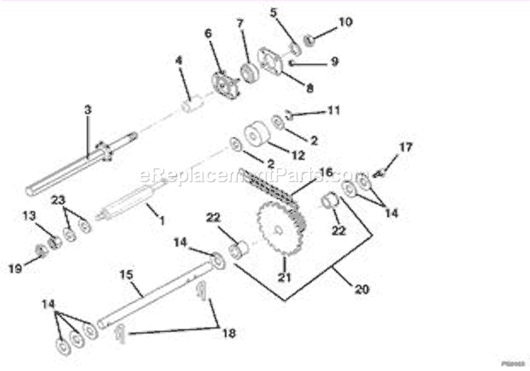 Reduction Drive Diagram and Parts List for 924551 000101 Ariens Snow Blower