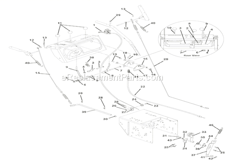 Cables And Controls Diagram and Parts List for 926002 001247 Ariens Snow Blower
