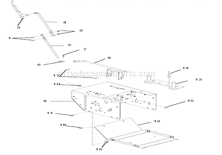Speed Selector And Frame Diagram and Parts List for 926009 002001 Ariens Snow Blower