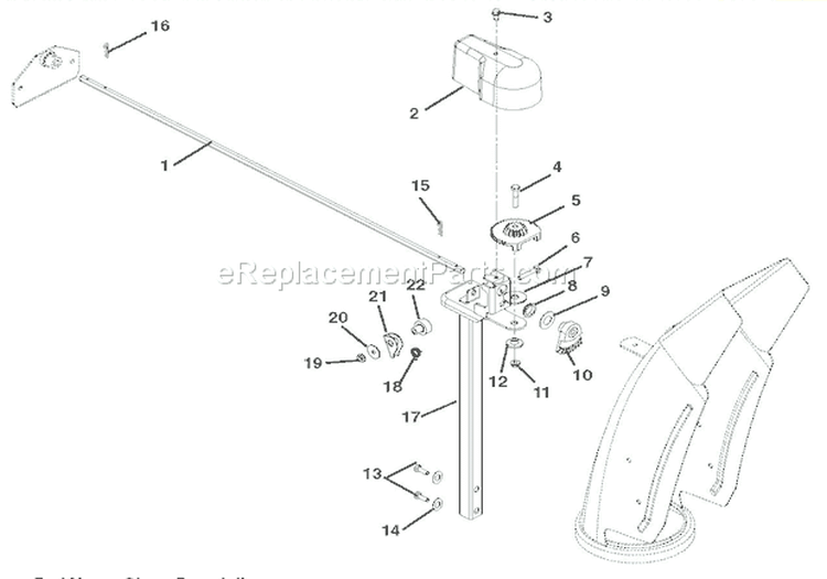 Discharge Chute Diagram and Parts List for 926009 002001 Ariens Snow Blower