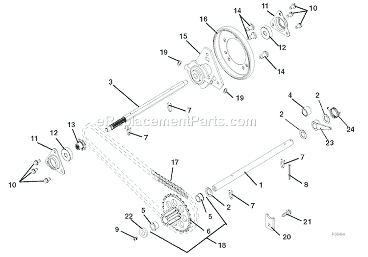 Reduction Drive Diagram and Parts List for 926009 002001 Ariens Snow Blower