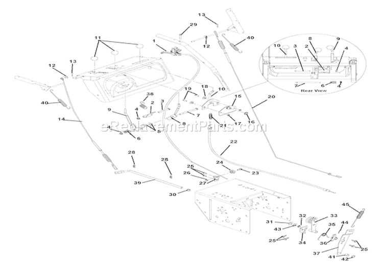 Cables And Controls Diagram and Parts List for 926013 000101 Ariens Snow Blower