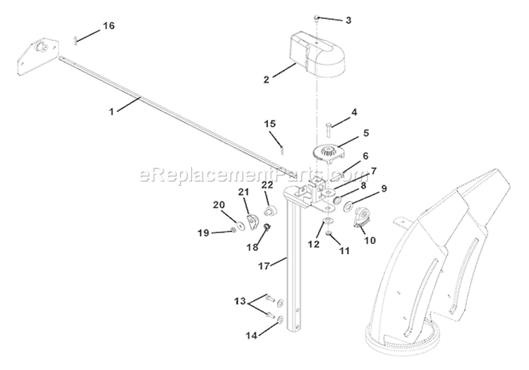Discharge Chute Diagram and Parts List for 926001 010001 Ariens Snow Blower