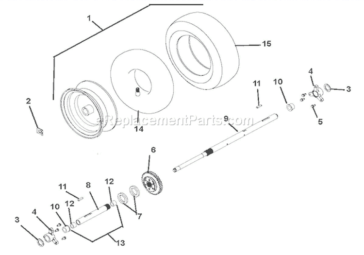 Wheels And Axles Diagram and Parts List for 926016 000201 Ariens Snow Blower