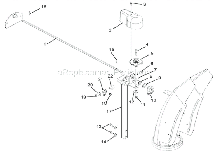 Discharge Chute Diagram and Parts List for 926016 000201 Ariens Snow Blower