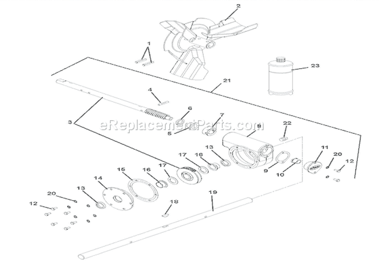 Gear Case Cast Iron Diagram and Parts List for 926016 000201 Ariens Snow Blower