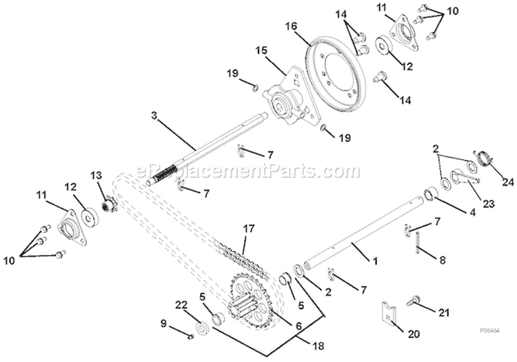 Reduction Drive Diagram and Parts List for 926016 000201 Ariens Snow Blower