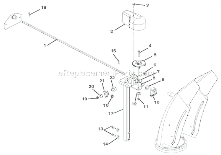 Discharge Chute Diagram and Parts List for 926016 002001 Ariens Snow Blower