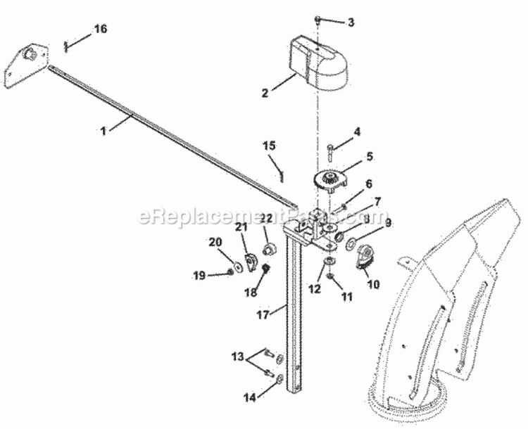 Discharge Chute Diagram and Parts List for 926102 000101 Ariens Snow Blower