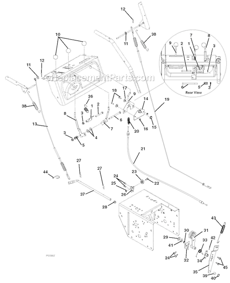 Page B Diagram and Parts List for 926105 000101 Ariens Snow Blower