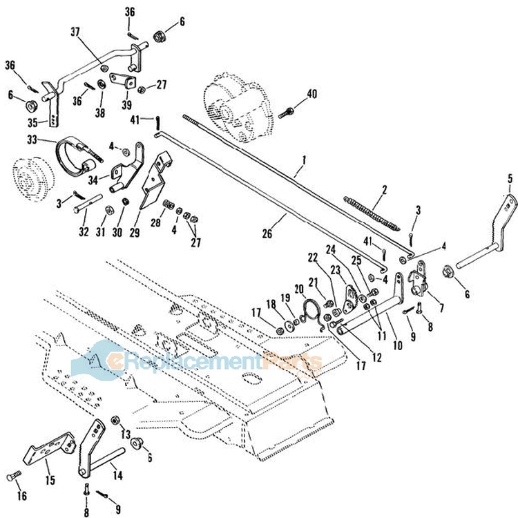 Brake And Clutch Diagram and Parts List for 927043 000101 Ariens Lawn Tractor