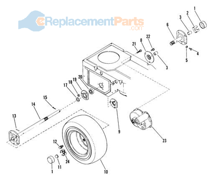 Rear Axle Diagram and Parts List for 927043 000101 Ariens Lawn Tractor