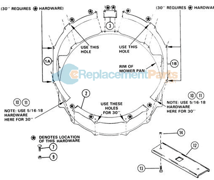 Flange 30" Diagram and Parts List for 927043 000101 Ariens Lawn Tractor