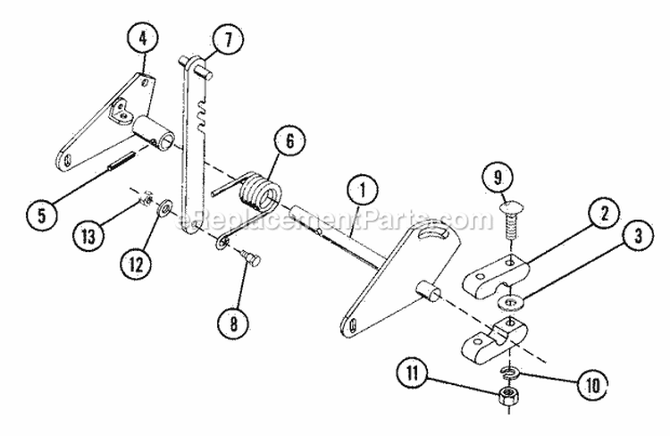 Center Rock Shaft Gear Diagram and Parts List for 931014 000101 Ariens Lawn Tractor