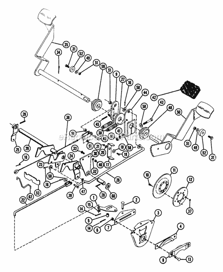 Rear Brake & Neutralizer Assembly Diagram and Parts List for 931020 000101 Ariens Lawn Tractor